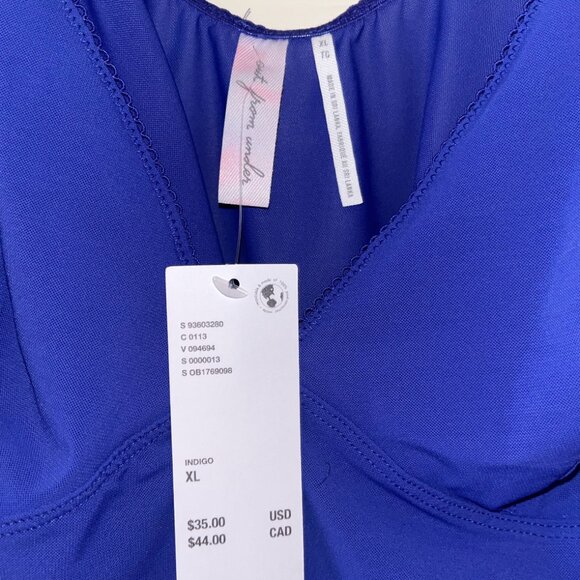 NWT Urban Outfitters Out From Under Je T'aime Mesh Cropped V-Neck Cami XL blue - Picture 2 of 6